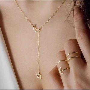 Moon and star dangle necklace NWT